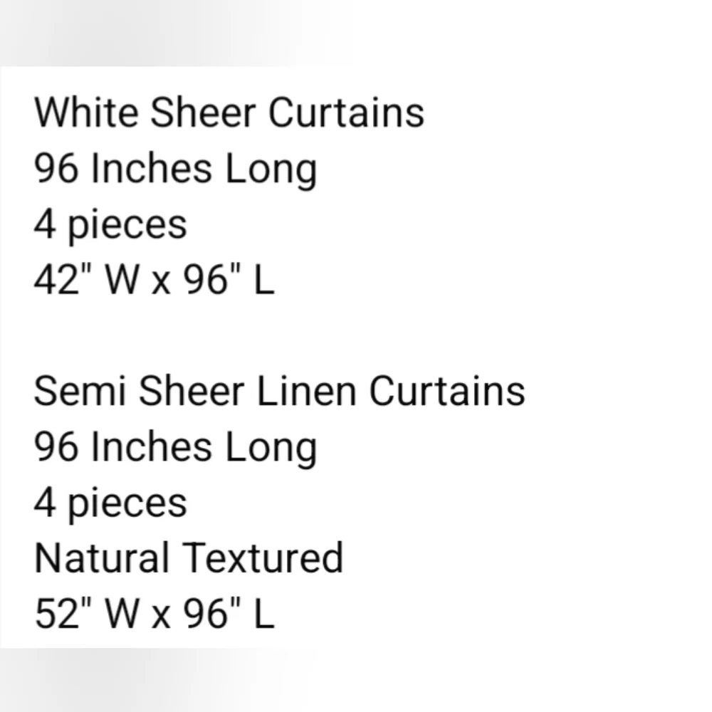 8 Panels Elegant Cream And White Curtains 96 In Long